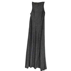 Zara Metallic Knit Black & Gray Sleeveless Maxi Dress size Large